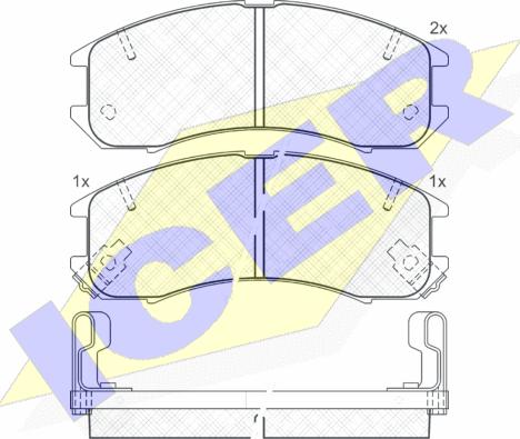 Icer 180795 - Комплект спирачно феродо, дискови спирачки vvparts.bg