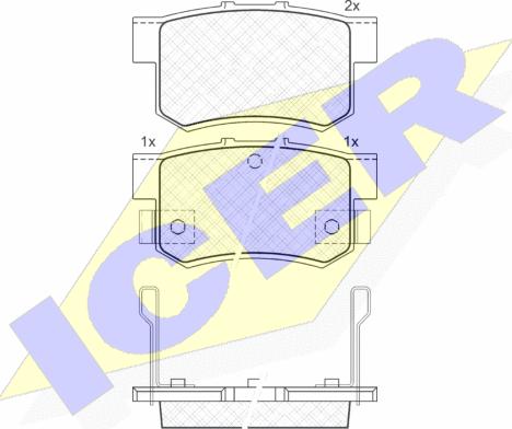 Icer 180798 - Комплект спирачно феродо, дискови спирачки vvparts.bg