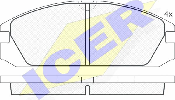 Icer 180749 - Комплект спирачно феродо, дискови спирачки vvparts.bg