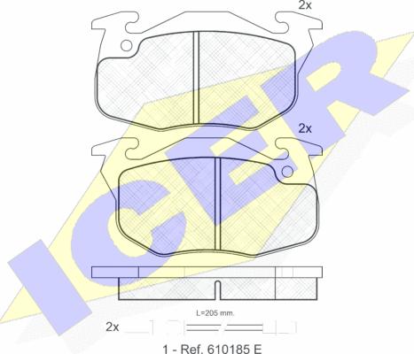 Icer 180746 - Комплект спирачно феродо, дискови спирачки vvparts.bg