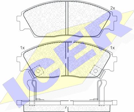 Icer 180755 - Комплект спирачно феродо, дискови спирачки vvparts.bg