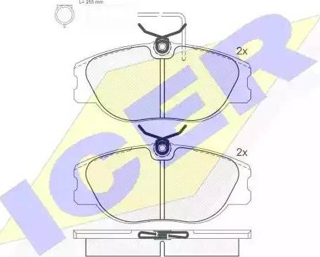 Icer 180760 - Комплект спирачно феродо, дискови спирачки vvparts.bg