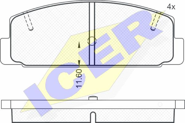 Icer 180785 - Комплект спирачно феродо, дискови спирачки vvparts.bg