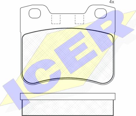 Icer 180788-204 - Комплект спирачно феродо, дискови спирачки vvparts.bg