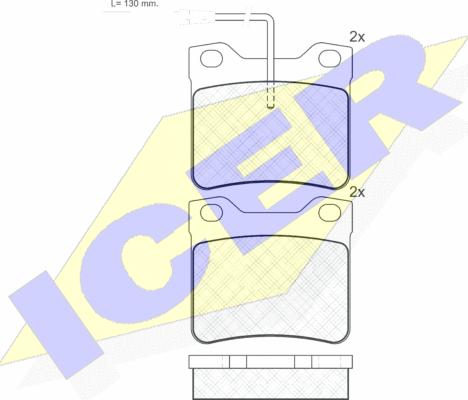 Icer 180787 - Комплект спирачно феродо, дискови спирачки vvparts.bg