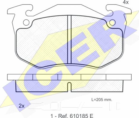 Icer 180723 - Комплект спирачно феродо, дискови спирачки vvparts.bg