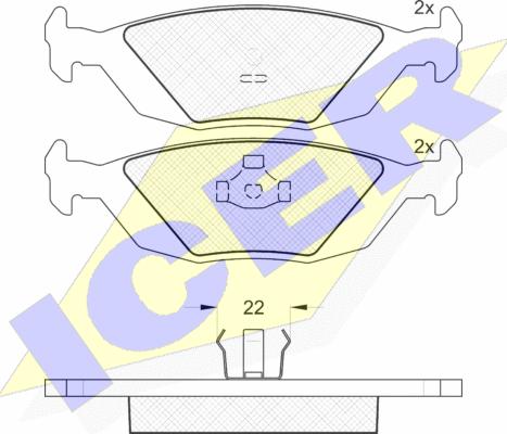 Icer 180775 - Комплект спирачно феродо, дискови спирачки vvparts.bg