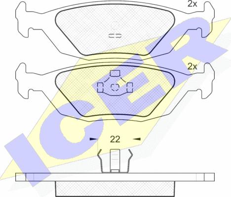 Icer 180778 - Комплект спирачно феродо, дискови спирачки vvparts.bg