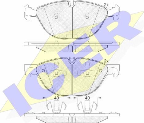 Icer 181905 - Комплект спирачно феродо, дискови спирачки vvparts.bg