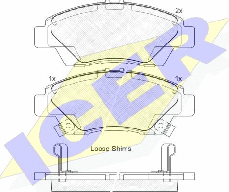 Icer 181906 - Комплект спирачно феродо, дискови спирачки vvparts.bg