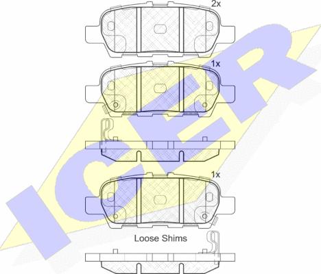 Icer 181901-203 - Комплект спирачно феродо, дискови спирачки vvparts.bg