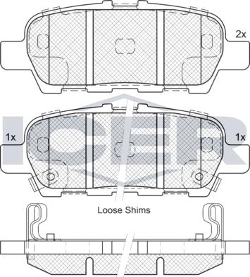 Icer 181901e2 - Комплект спирачно феродо, дискови спирачки vvparts.bg