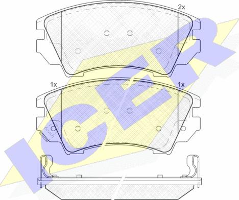 Icer 181913 - Комплект спирачно феродо, дискови спирачки vvparts.bg