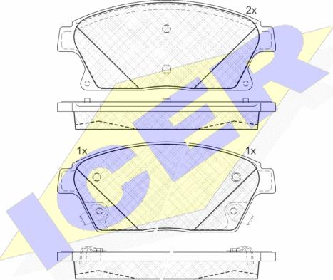 Icer 181939-202 - Комплект спирачно феродо, дискови спирачки vvparts.bg