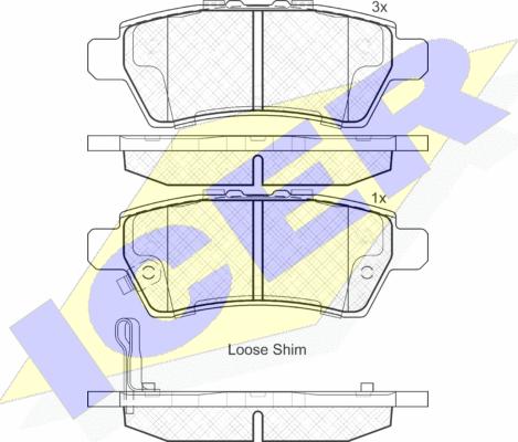 Icer 181934 - Комплект спирачно феродо, дискови спирачки vvparts.bg