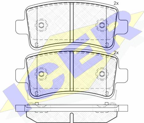 Icer 181929 - Комплект спирачно феродо, дискови спирачки vvparts.bg