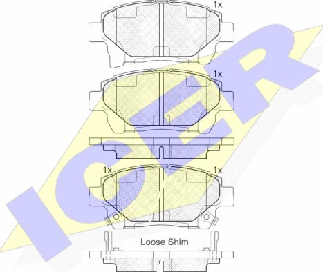 Icer 181926 - Комплект спирачно феродо, дискови спирачки vvparts.bg