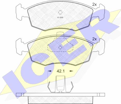 Icer 181441 - Комплект спирачно феродо, дискови спирачки vvparts.bg