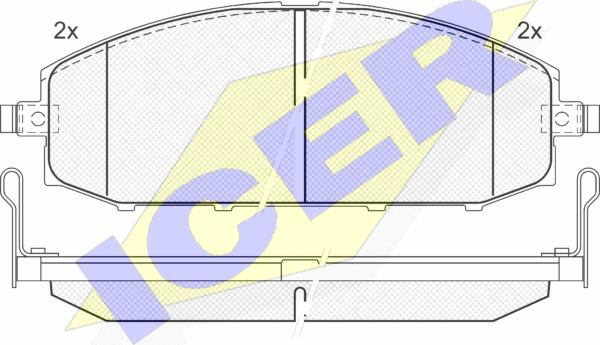 Icer 181448 - Комплект спирачно феродо, дискови спирачки vvparts.bg