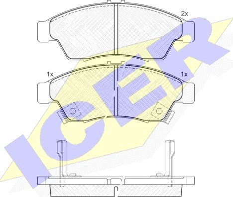 Icer 181453 - Комплект спирачно феродо, дискови спирачки vvparts.bg