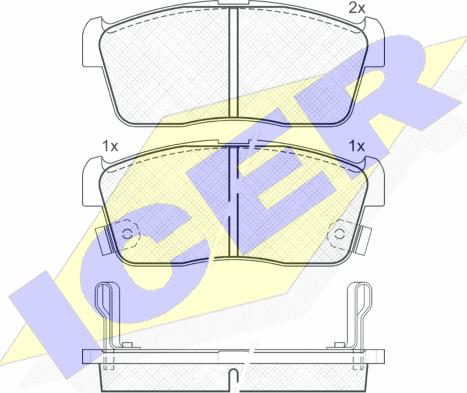 Icer 181452 - Комплект спирачно феродо, дискови спирачки vvparts.bg