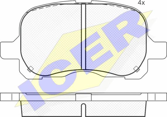 Icer 181408 - Комплект спирачно феродо, дискови спирачки vvparts.bg