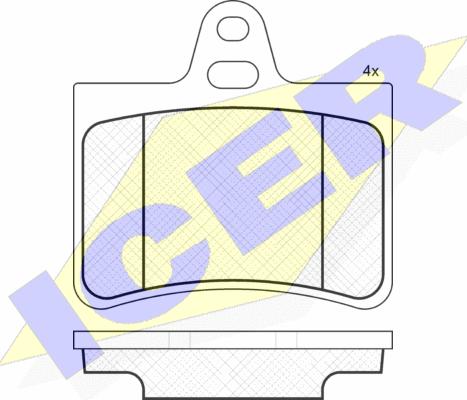 Icer 181407 - Комплект спирачно феродо, дискови спирачки vvparts.bg