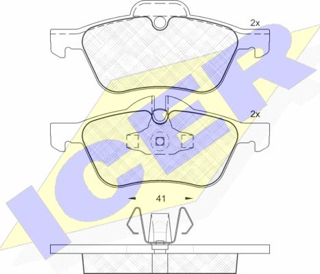 Icer 181434 - Комплект спирачно феродо, дискови спирачки vvparts.bg