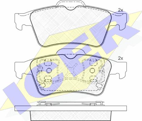 Icer 181433 - Комплект спирачно феродо, дискови спирачки vvparts.bg