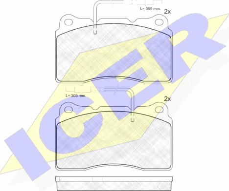 Icer 181424 - Комплект спирачно феродо, дискови спирачки vvparts.bg