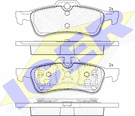 Icer 181599 - Комплект спирачно феродо, дискови спирачки vvparts.bg