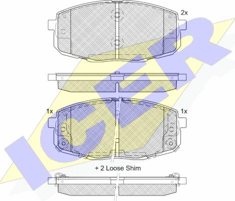 Icer 181540-207 - Комплект спирачно феродо, дискови спирачки vvparts.bg