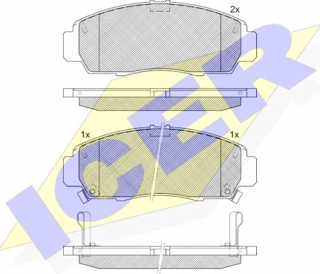 Icer 181543-203 - Комплект спирачно феродо, дискови спирачки vvparts.bg