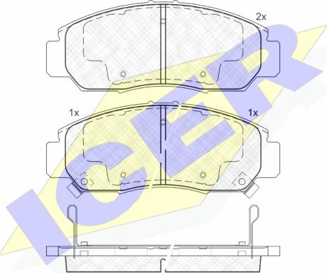 Icer 181543 - Комплект спирачно феродо, дискови спирачки vvparts.bg