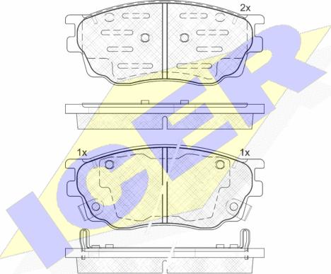 Icer 181542-200 - Комплект спирачно феродо, дискови спирачки vvparts.bg