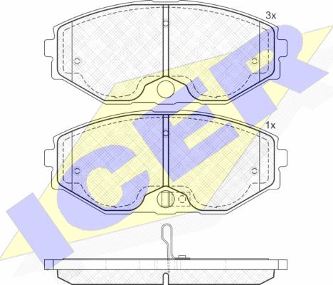 Icer 181569 - Комплект спирачно феродо, дискови спирачки vvparts.bg