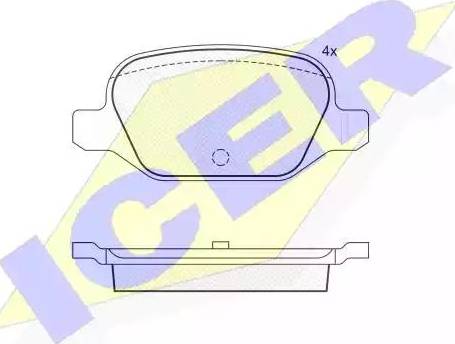 Icer 181501 - Комплект спирачно феродо, дискови спирачки vvparts.bg