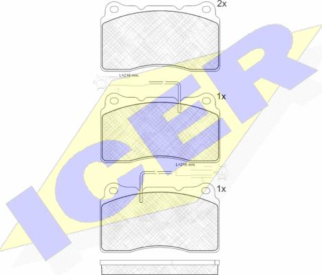 Icer 181515 - Комплект спирачно феродо, дискови спирачки vvparts.bg