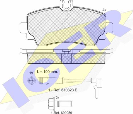 Icer 181516-701 - Комплект спирачно феродо, дискови спирачки vvparts.bg