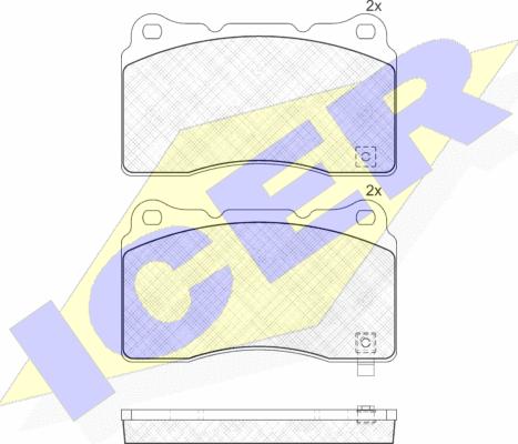 Icer 181585 - Комплект спирачно феродо, дискови спирачки vvparts.bg