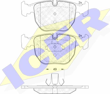 Icer 181530 - Комплект спирачно феродо, дискови спирачки vvparts.bg