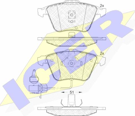 Icer 181531 - Комплект спирачно феродо, дискови спирачки vvparts.bg