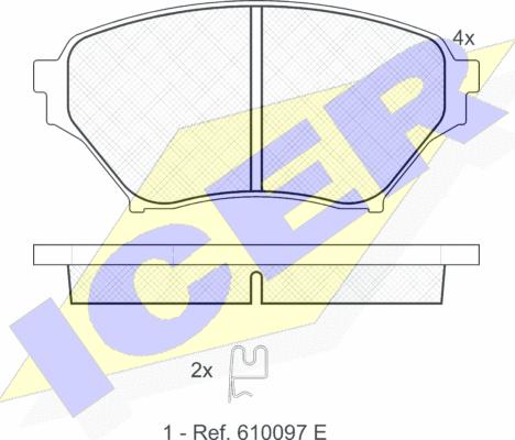 Icer 181529 - Комплект спирачно феродо, дискови спирачки vvparts.bg