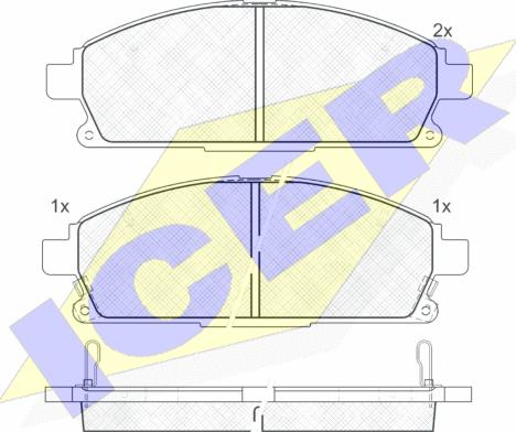 Icer 181521 - Комплект спирачно феродо, дискови спирачки vvparts.bg