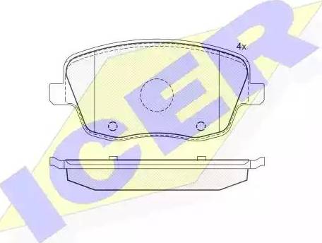 Icer 181575 - Комплект спирачно феродо, дискови спирачки vvparts.bg