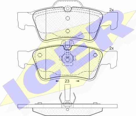 Icer 181576 - Комплект спирачно феродо, дискови спирачки vvparts.bg