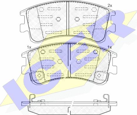 Icer 181578 - Комплект спирачно феродо, дискови спирачки vvparts.bg