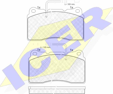 Icer 181699 - Комплект спирачно феродо, дискови спирачки vvparts.bg