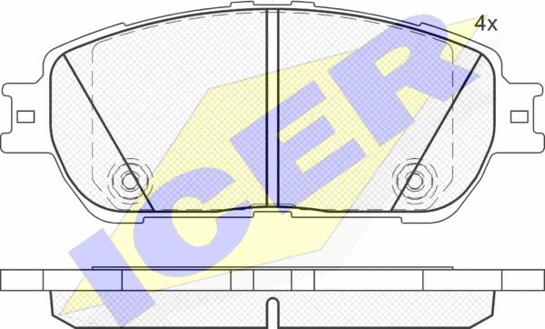 Icer 181690-200 - Комплект спирачно феродо, дискови спирачки vvparts.bg