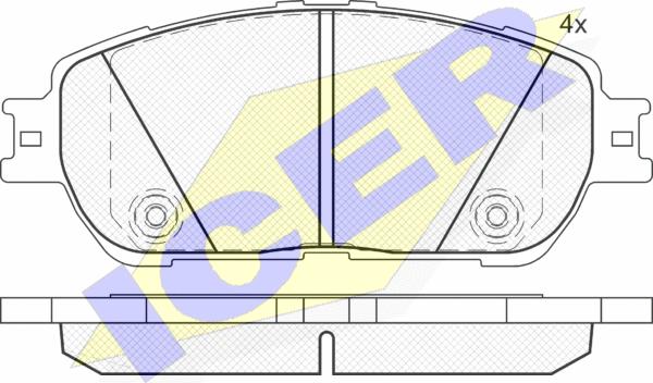 Icer 181690 - Комплект спирачно феродо, дискови спирачки vvparts.bg